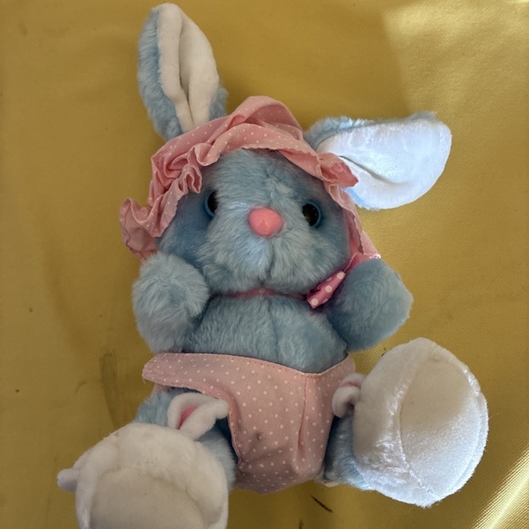 Kmart Fairview Other - 1989 FAIRVIEW BUNNY Rabbit BLUE White Feet Plush Stuffed Animal Toy Vintage 10"
